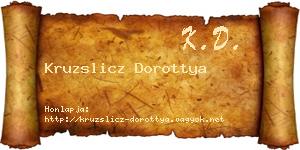 Kruzslicz Dorottya névjegykártya